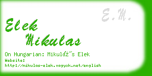 elek mikulas business card